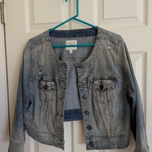 Torrid Light Blue Distressed Jean Jacket
